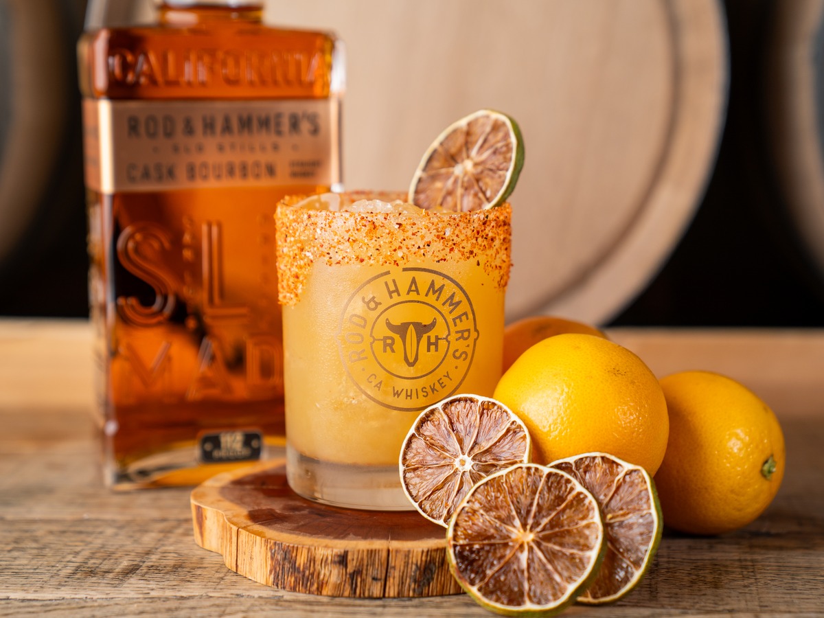 Rod & Hammer bourbon bottles styled for SLO Brew’s Bourbon Month campaign